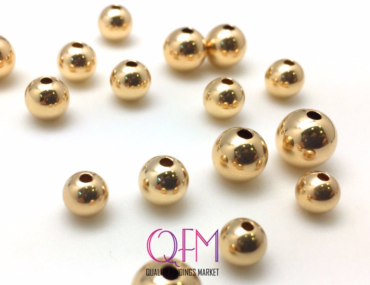 ArtCentury 100PCS 14K 4MM Gold Filled Beads 14K Gold Plated Beads for  Jewelry Making 4MM 14K Gold Plated Round Beads Gold Spacer Beads