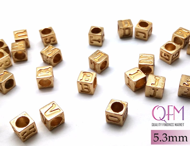 Letter Bead Alphabet Charm ABC Charms Letter Charm Italic Etsy