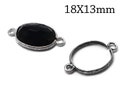 6pcs Sterling Silver Oval Bezel Cup 18x13mm with 2 loops - Bracelet Connectors Jewelry Base JBB Finding - Bezel Settings - Link - QFMarket product logo