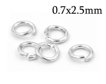 100pcs Sterling Silver Jump Rings 21 Gauge 0.7x2.5mm - Sterling Silver 925 Open Jump Rings - wire thickness 0.7mm - 2.5mm Inside Diameter
