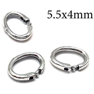 10pcs Sterling Silver Lock in Jump Rings Oval - Sterling Silver 925 Open Jump Rings Diameter 5.5x4mm, Link Lock Jump Rings JBB Findings