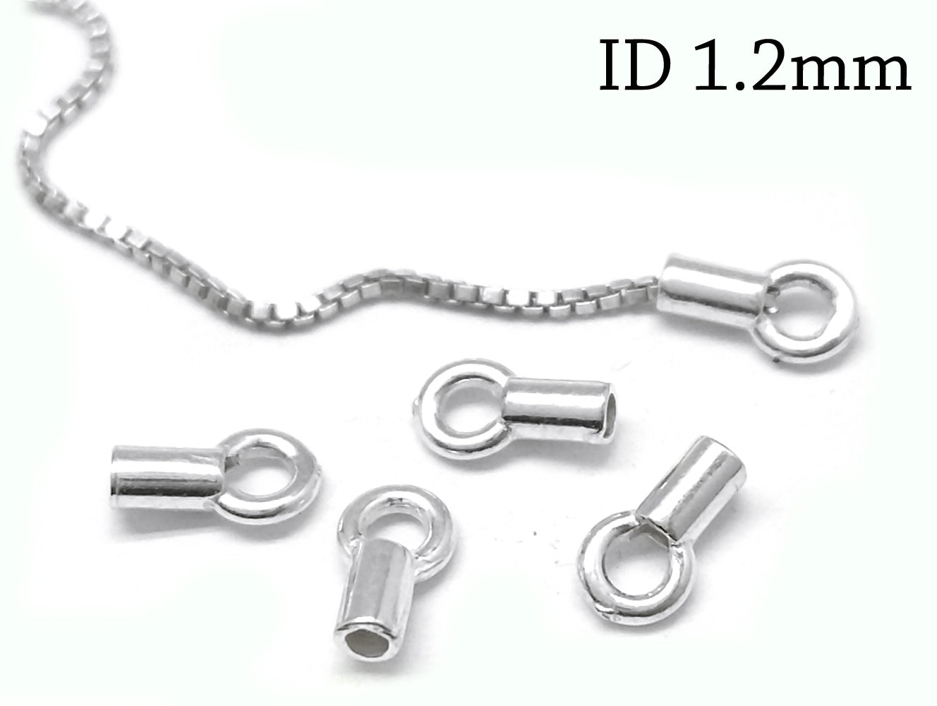 20pcs Sterling Silver 925 Crimp End Cap 