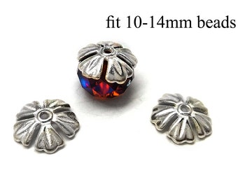 6 tapas para cuentas de plata de ley de 10 a 14 mm (11 x 3 mm), plata de ley 925, tapa espaciadora para cuentas - JBB Findings - Tapa para extremo de cuentas