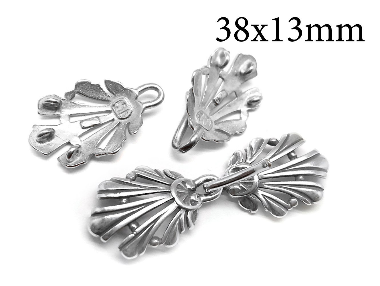 Chiusura a gancio laccetto mm. 3 Placcatura Argento Antico - Perles & Co Chiusura a gancio laccetto mm. 3 Placcatura Argento Antico - Perles & Co
