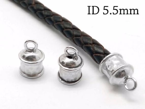 Aylifu Cord End Caps, 120pcs 6 Colors Metal Cord Ends Caps Glue-in End Caps Leather Cord Clasps Finding Kit for DIY Tassel Bracelet Necklace Pendant