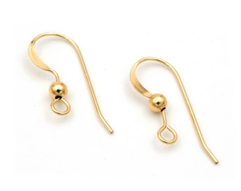 6pcs 14k Gold Filled Ear wires, Ball Ear Wire, Gold filled 14K 1/20 ear wire - big or small, Gold Filled Round Ear Wire , Earring Hooks