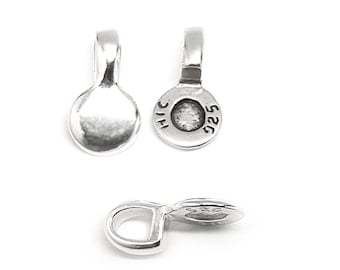 5st lijm op borgtocht Sterling zilver 925, borgtocht hanger - borgtocht kralen - ketting borgtocht - maat 13x7mm - lus 3x4mm - JBB bevindingen - QFMarket