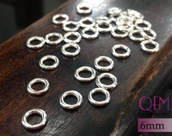 20pcs Sterling Silver 925 Closed Jump Rings  size 6mm, 17 Gauge (1.14mm wire Thickness)___3576