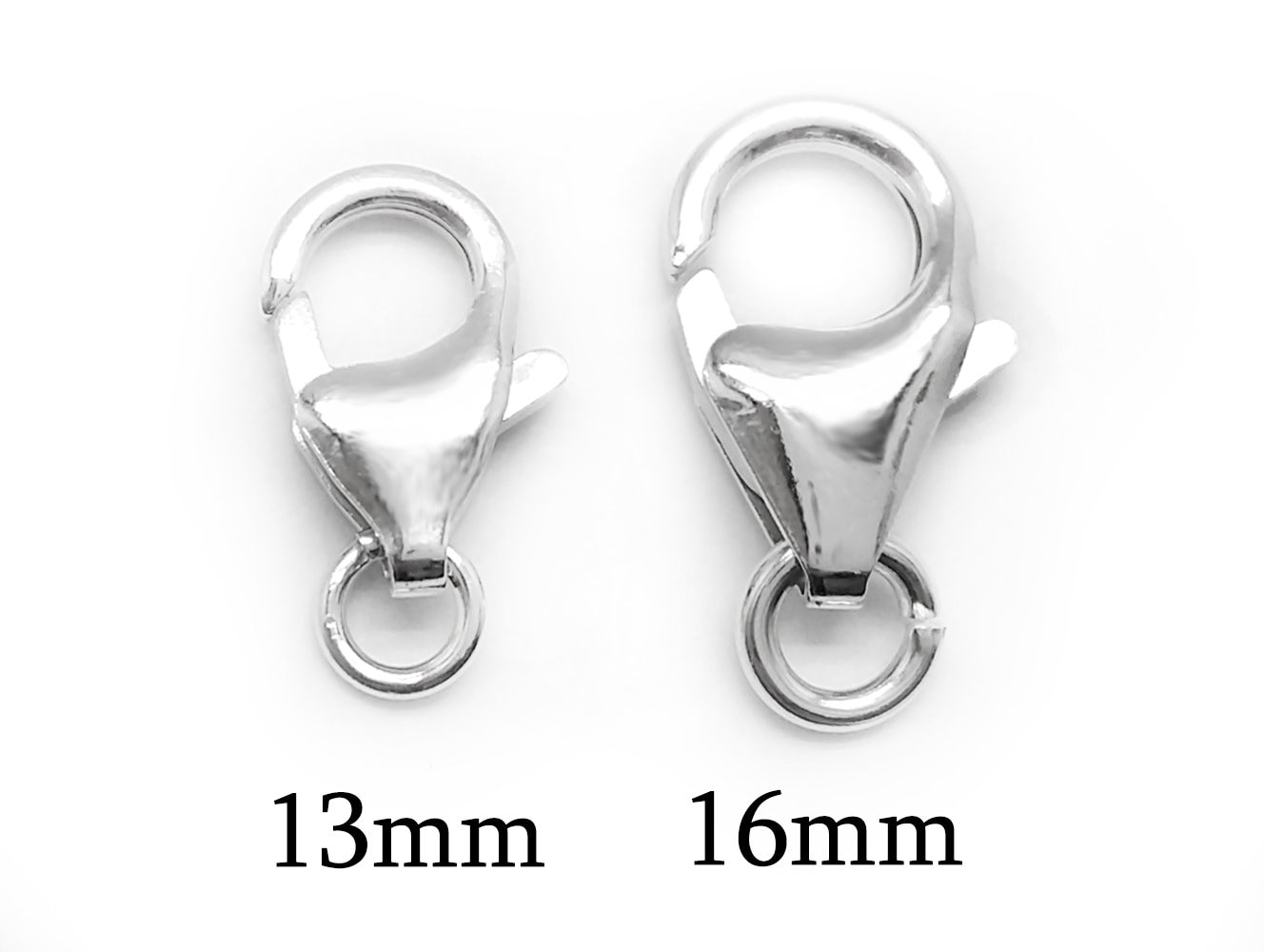 10pcs Sterling Silver 925 Lobster Clasp 16mm, 13mm, 11mm, 9mm With