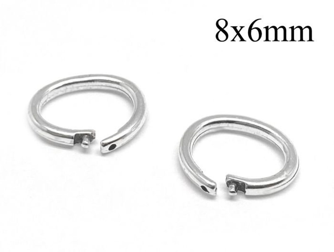 5pcs Sterling Silver Lock in Jump Rings Oval Sterling Silver 925 Open