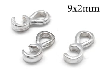 8pcs Snap-on Pendant Bails Sterling silver 925, Pendant connection - Size 9x2mm -pendant link Connector for jewelry DIY making, JBB Finding