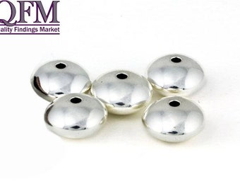100pcs Sterling silver beads - Sterling Silver Rondelle Spacers Beads,  sizes 3mm, 4mm, 5mm, 6mm - Silver spacer beads - beads for bracelet