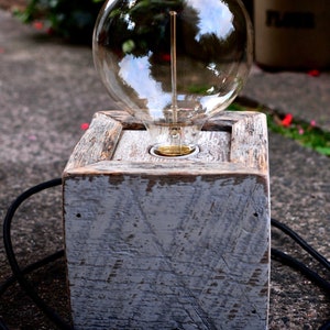 Rustic Oak Edison Lamp