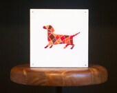 darling dachshund geometric embroidery
