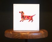 darling dachshund geometric embroidery