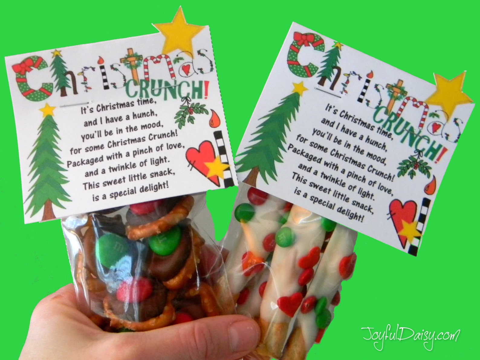 CHRISTMAS CRUNCH Poem &amp; Tags for Individual and Large Treats | Etsy