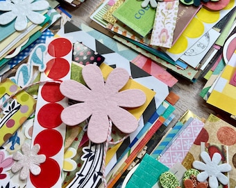 Junk Journal Ephemera Kit of 50, 100, 200 pieces. Decorative Papers and accents for Scrapbooking, Collage, and Mixed Media Projects