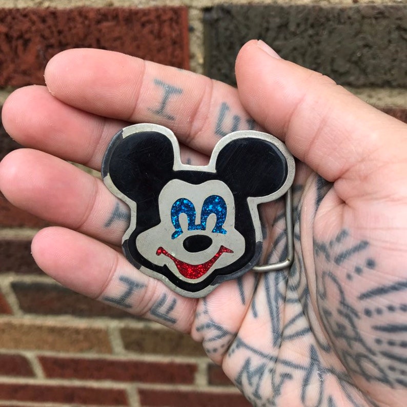 mickey mouse belt buckle