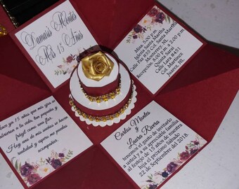 exploding box quinceanera invitation exploding boxes exploding etsy