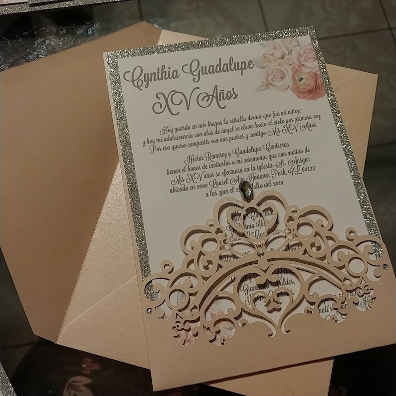 Laser Cut Quinceanera Invitations Royal Celebration Invites Etsy