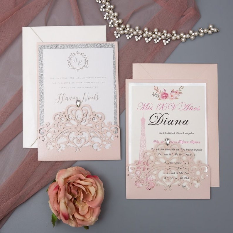 Laser Cut Quinceanera Invitations Royal Celebration Invites Etsy