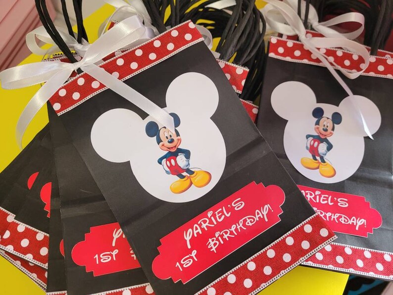 Candy Bags Mickey Mouse Goodie Bags Custom Candy Bags Mickey Etsy