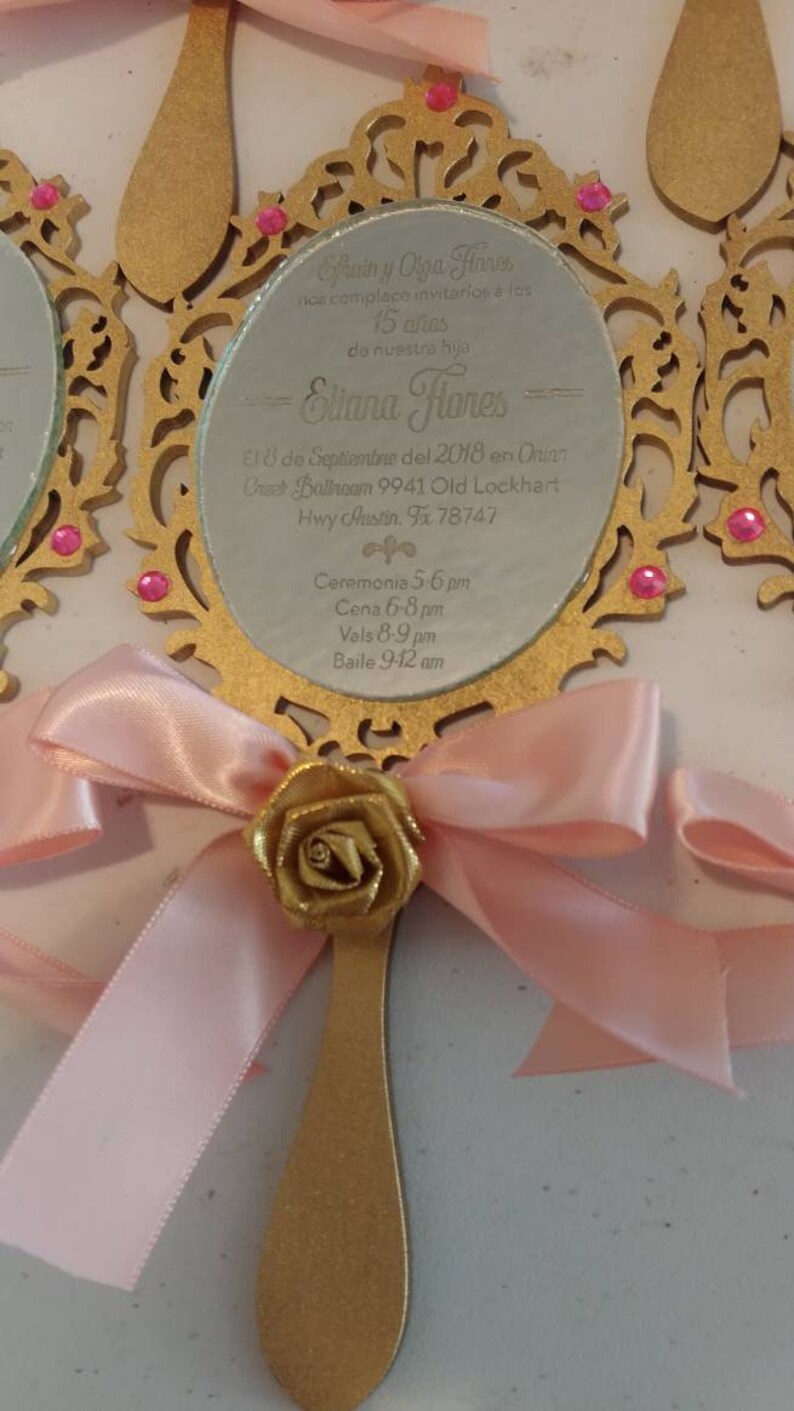 Mirror invitation Real mirror invitation Etsy