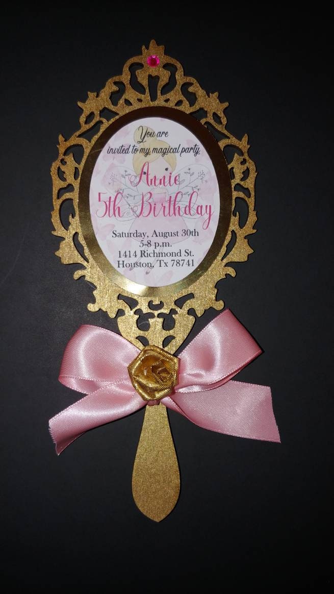 Mirror Invitation Royal Invitation Princess Invitation Mirror Etsy
