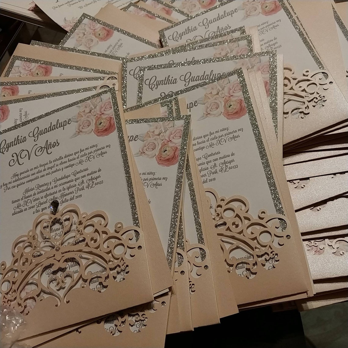 Laser Cut Quinceanera Invitations Royal Celebration Invites Etsy