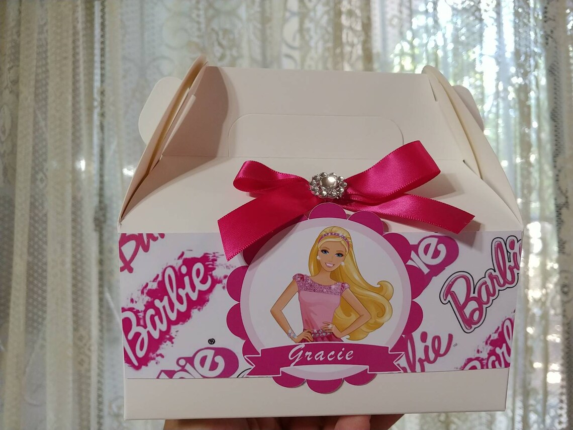 Barbie Favor Boxes. Pack of 12. Personalized treat boxes. | Etsy