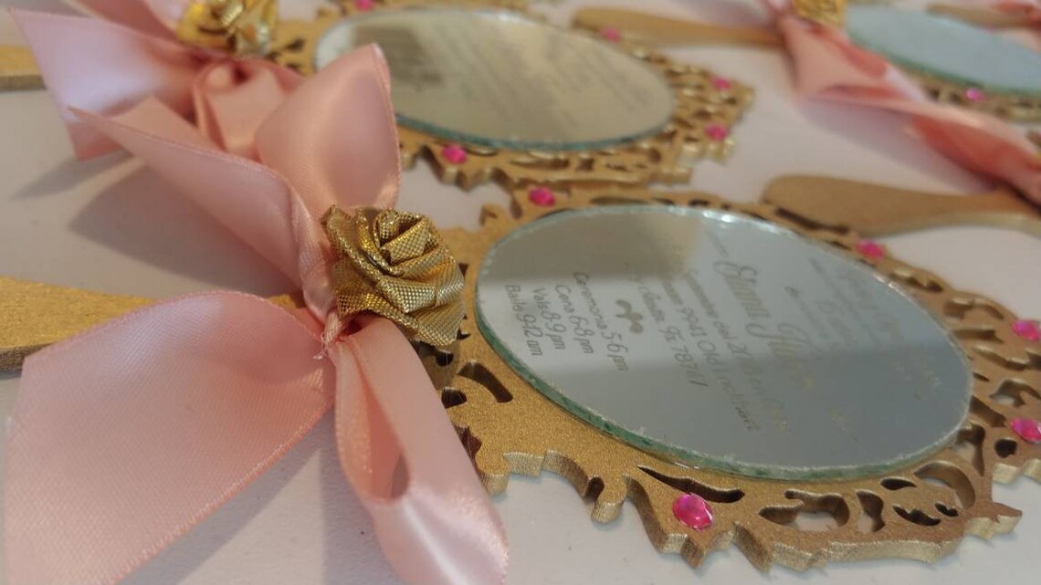 Mirror invitation Real mirror invitation Etsy