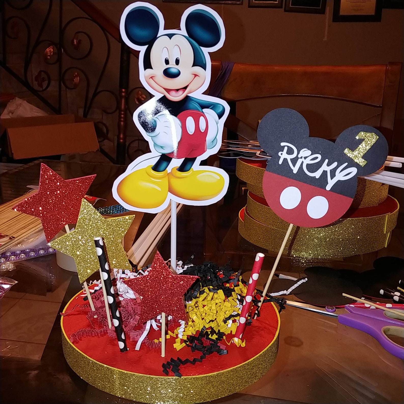 Mickey Mouse Centerpiece Mickey Centerpiece Mickey Birthday Etsy