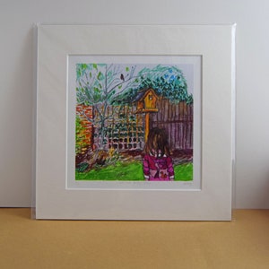 Digital Art Print of Original Drawing &quot;Look Look, Birdy!&quot; 2021