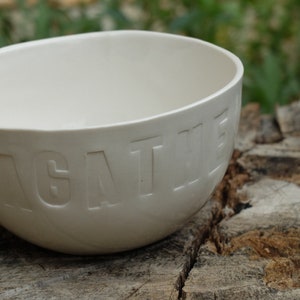 Personalized white porcelain bowl
