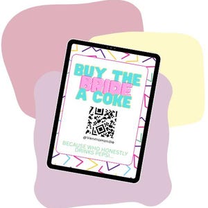 Bachelorette Party Venmo QR Code Template | &quot;Buy the Bride a Coke&quot;