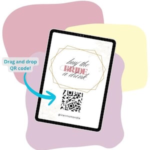 Bachelorette Party Venmo QR Code Template | &quot;Buy the Bride a Drink&quot;