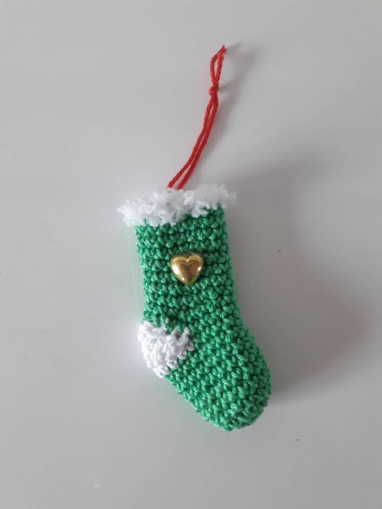 Magnifique Décoration de Noël, Collection Petits Sujets, Modèle Mini Chaussette Noël