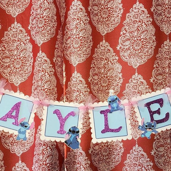 Stitch Banner - Name Only or Happy Birthday