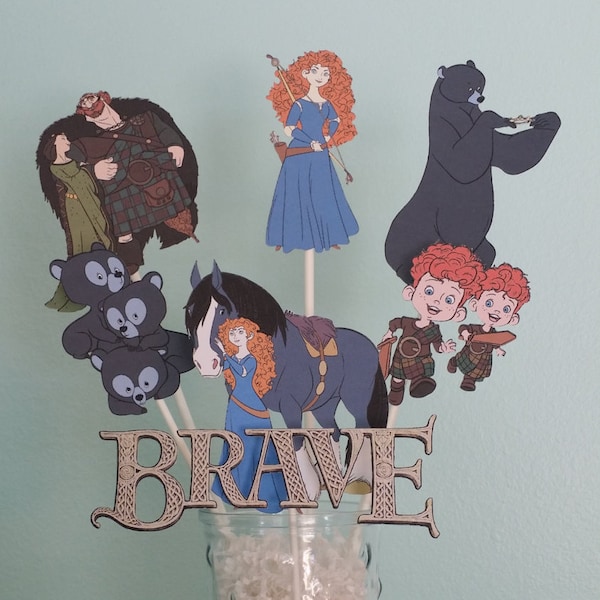 Disney Brave themed Centerpiece Set of 7 Picks - Disney Princess Merida