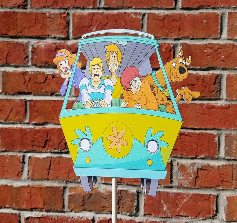 1 Scooby Gang Themed Cake Topper or Centerpiece Pick