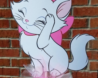 1 adorno para tarta o centro de mesa con temática de Marie de los Aristogatos de Disney