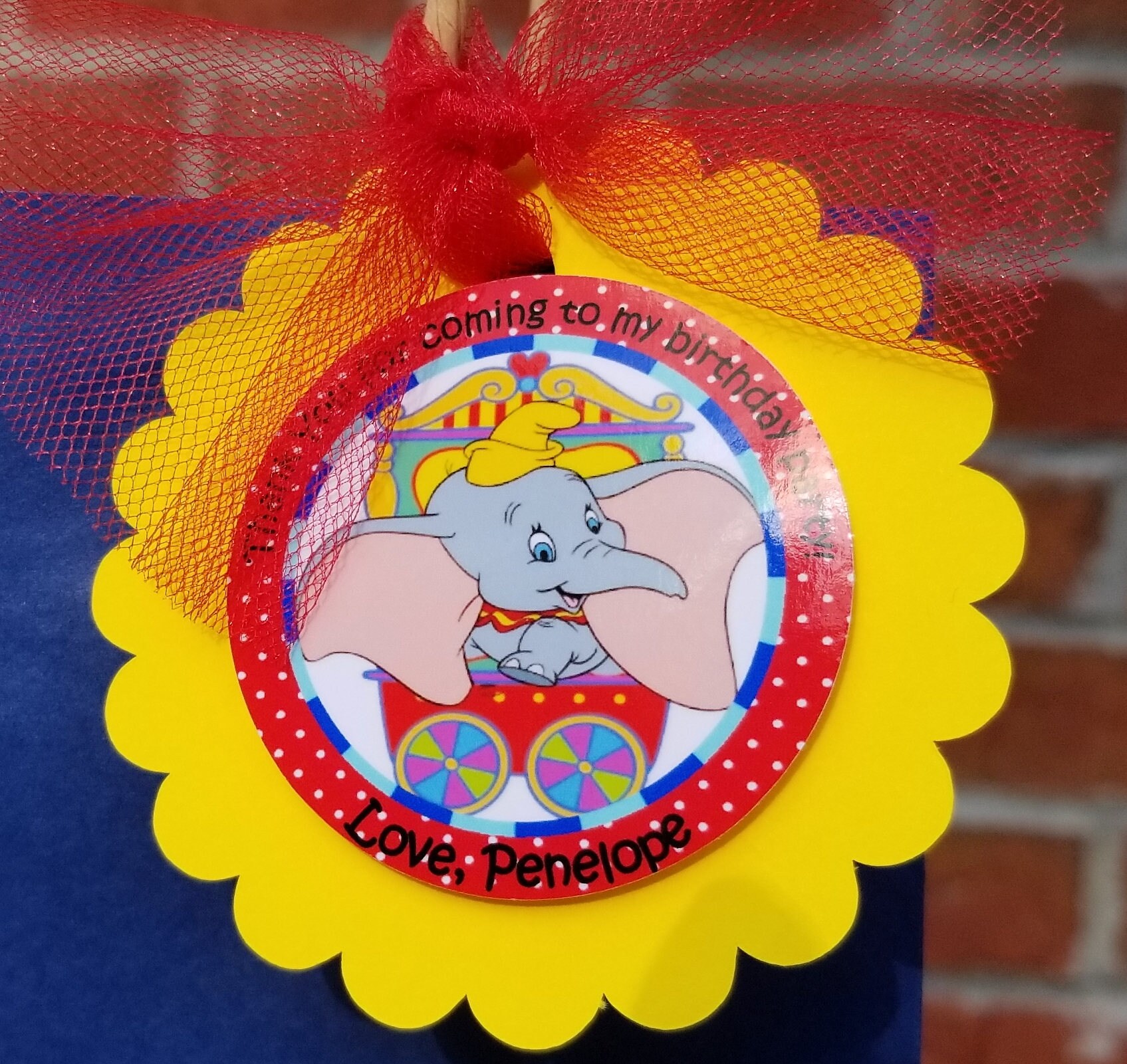 Set of 12 Disney Dumbo Thank You Favor Tags | Etsy