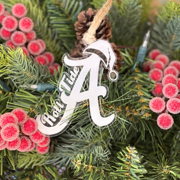 One Alabama “Roll Tide” Christmas Ornament - Free Shipping