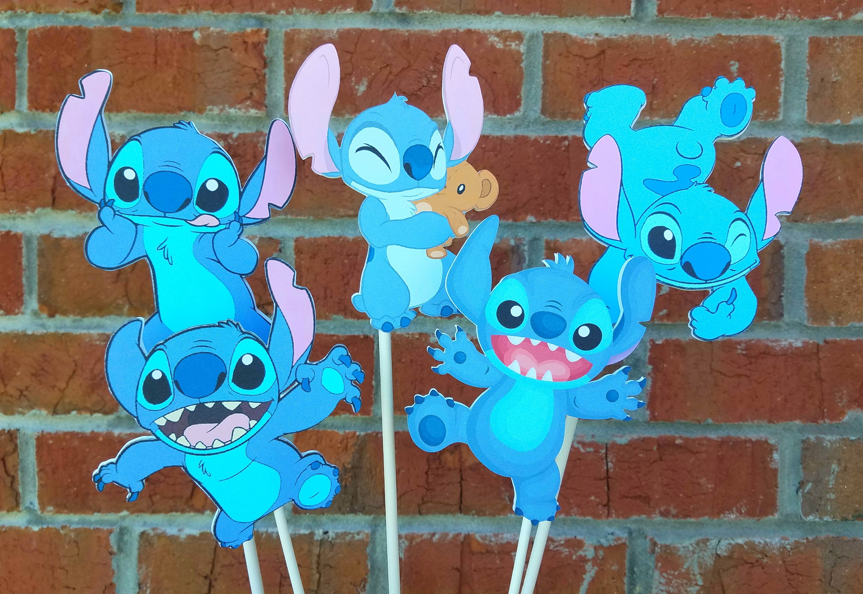 Set of 5 Disney Stitch Themed Centerpiece Picks or Cake Topper - Etsy New  Zealand