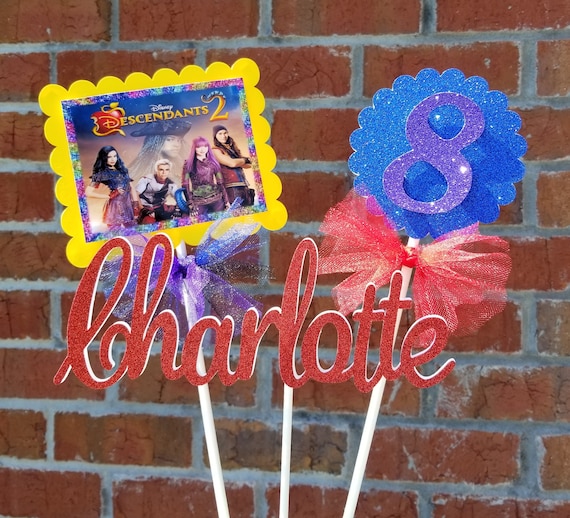 Set of 3 Disney Descendants 2 Themed Cake Toppers or - Etsy