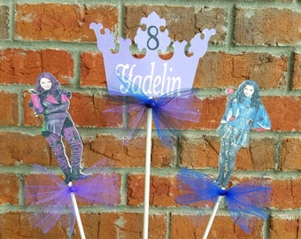 Disney Descendants Centerpiece Picks or Cake Topper Set - 3 Piece Set