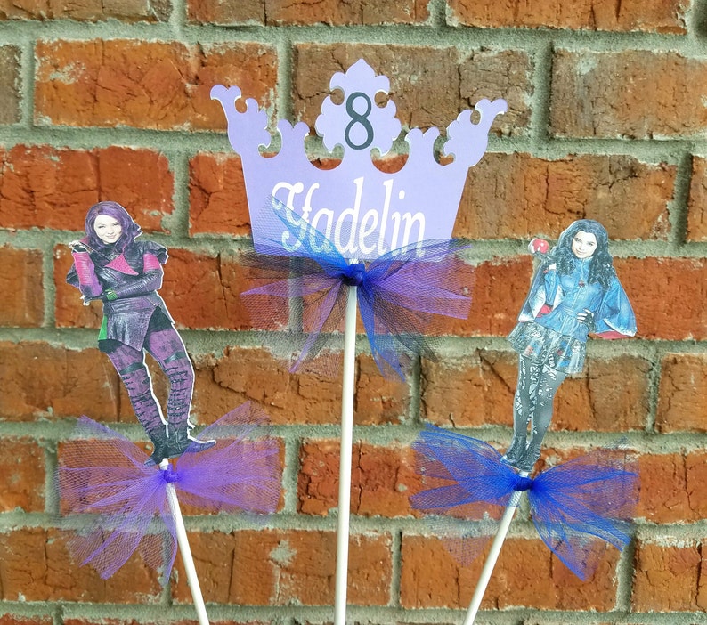 Disney Descendants Centerpiece Picks or Cake Topper Set 3 Piece Set