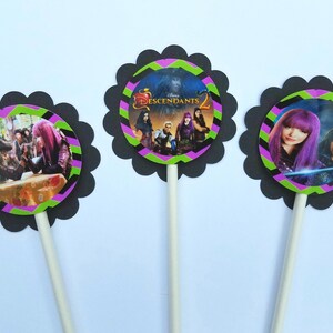 Set of 12 Disney Descendants Themed Cupcake Toppers
