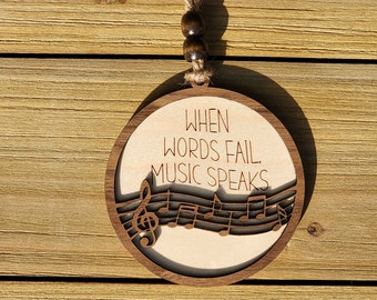 When Words Fail, Music Speaks Wooden Layered Ornament