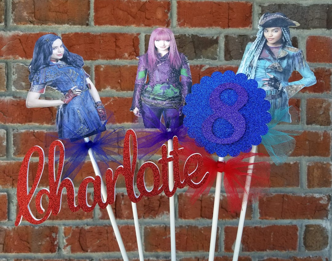 Set of 5 Disney Descendants 2 Themed Cake Toppers or Centerpiece Set - Etsy